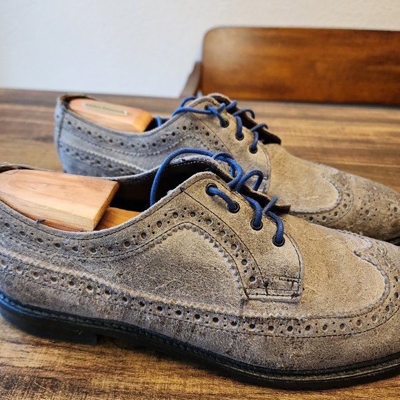 Allen Edmonds Aberdeen Brown Leather Wingtip Oxfords Men\'s 12 B Dress Shoe